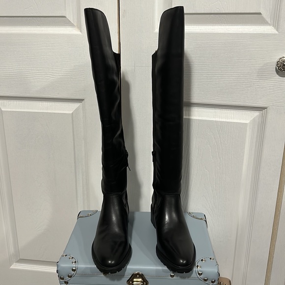 🍁Sole Society Favian Boots in "Black Soft Silk/STR MICRO" - Picture 4 of 10